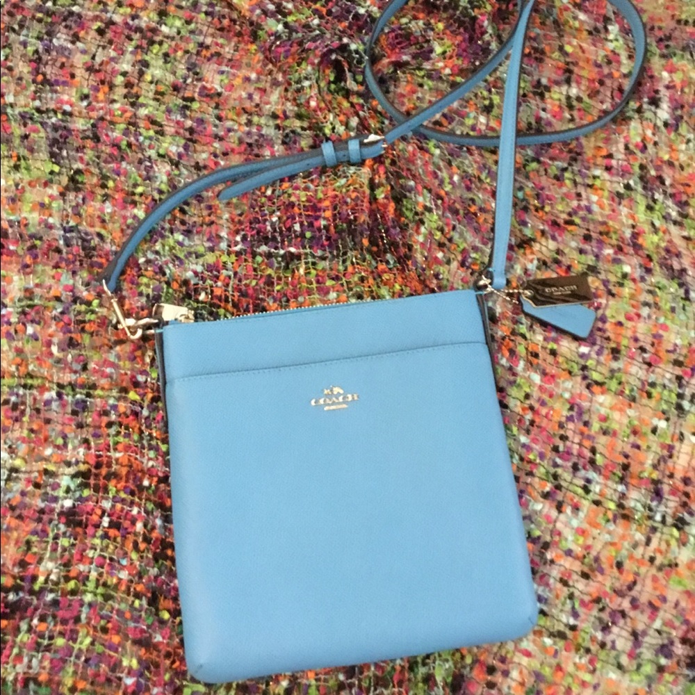 COACH turquoise crossbody handbag